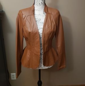 Brown faux leather jacket